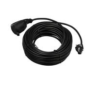 Rallonge de Jardin 20 m IP44 3×1,5 mm² Noir - Câble Prolongateur Étanche avec Prise Schuko et Terre, 2000 W - Rallonge Électrique Extérieure pour Jardin, Chantier, Atelier - Horoz Electric