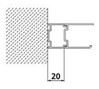 rallonge de Kermi Ibiza 2000 SVE hauteur 185 cm, argent, pour porte coulissante en 2 parties