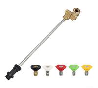 Rallonge de lavage haute pression avec cinq buses réglables pour Karcher K2 K3 - Outil de nettoyage en acier inoxydable pour voiture, allée et fenêtre - Kit de lance de pulvérisation longue durée (B)
