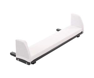 Rallonge de lit d'appoint babybay peinte en laqué gris ardoise avec rallonge de matelas blanche adaptée aux modèles Maxi et Boxspring