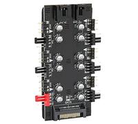 Rallonge de moyeux ARGB, contrôle centralisé, câblage Simple, concentrateur répartiteur à 6 Voies, Ventilateur PWM à 4 Broches avec câble de Connexion pour équipement(Interface SATA)