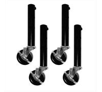 Rallonge de Pied de Table pour Roulettes de Table Pliante - Pack de 4 Rehausseurs avec Roulettes pour Pieds Droits et Courbés 27 cm