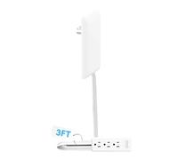 Rallonge de prise élégante, multiprise plate avec 3 prises - Cache-prise ultra fin avec kit pour cacher les câbles | pour studios, salon, appartement et amélioration de la maison