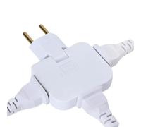 Rallonge de prise, multiprises électriques - Prise murale multiprise 3 voies,2500W multifonctionnel gain de place Protection contre les surcharges 180 degrés pointe rotative prise plate adaptateur sor