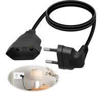 Rallonge de Prise Plate Européenne 2,5 A 250 V Prise Européenne Universelle de Type C, Adaptée pour Téléviseur, Ordinateur, Moniteur, Projecteur, Console de Jeu, Lampe, Appareil électroménager (0,3m