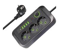 Rallonge de Prise, rallonge Plate,Rallonge à fiche Plate à Disposition à Angle de 45° - Protection de sécurité de Prise d'extension de de Bande 8 en 1 pour la Maison, Vivant