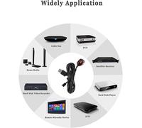 Rallonge de récepteur infrarouge 3 m pour télécommande infrarouge externe pour boîtier de câble de 38 à 56 kHz, décodeur, DVR/STB, SA/Cisco Explorer, Verizon FiOS, Comcast