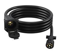 Rallonge de remorque à 7 voies de 4,6 m, connecteur de faisceau de câblage en ligne à 7 broches et couvercle anti-poussière, très résistante et étanche pour camping-car, camion, camping-car, 5ème roue
