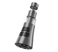 Rallonge de robinet de cuisine 3 en 1 avec bec pivotant à 360° - Buse de robinet rotative pour évier - Aérateur d'économie d'eau - Tête de pulvérisation - ABS et acier - Pour M22 pour M24 Fit (gris)