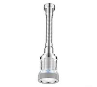 Rallonge de robinet de cuisine rotative à 720 ° avec Turbo Boost - pour éviter les éclaboussures - Tête de pulvérisation pour évier - Filtre en acier inoxydable M22 pour adaptateur M24 Argent 9,3 cm