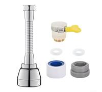 Rallonge de robinet de cuisine rotative, pivotante à 360 degrés, 3 réglages de débit d'eau pour robinets avec filetage extérieur de 22 mm ou filetage interne de 24 mm