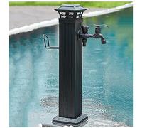 Rallonge de robinet de jardin - Lampe colonne à énergie solaire, support de tuyau autoportant avec laiton, robinet de jardin à distance, solution de robinet d'extérieur