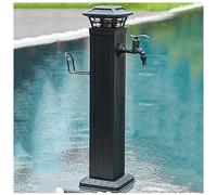 Rallonge de robinet de jardin - Lampe colonne à énergie solaire, support de tuyau autoportant avec laiton, robinet de jardin à distance, solution de robinet d'extérieur