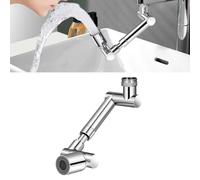 Rallonge de robinet en métal universel, pivotant à 1440, aérateur de lavabo argenté