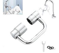 Rallonge de robinet FlexiFlow rotative à 1080°, rallonge d'aérateur de robinet rotative à 1440°, rallonge de robinet rotative pour lavabo de salle de bain (1 Pcs)