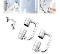 Rallonge de robinet rotative à 1080 ° FlexiFlows, tuyau d'extension de robinet rotatif pour évier de salle de bain, rallonge de bec de robinet rotatif multifonctionnel tout en cuivre (2PCS)