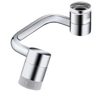 Rallonge de robinet rotative à 360° avec deux modes de pulvérisation, aérateur à bras pivotant en cuivre pour robinets standard de 22 mm/24 mm, flux infusé d'oxygène sans éclaboussures