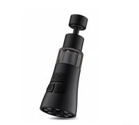 Rallonge de robinet rotative à 360° - Grand angle pivotant à 360° - Aérateur de robinet d'évier de cuisine avec adaptateur et accessoires de filtre, convient pour robinets (noir)