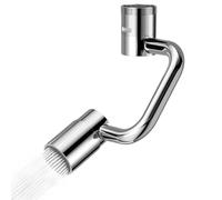 Rallonge de robinet rotative - Remplacement de tête à 1440 degrés - 2 évier - Pour maison, cuisine, appartement, extérieur, hôtel, dortoir et salle de bain