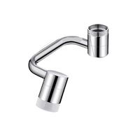 Rallonge de robinet universelle en cuivre à 1080 °, bras robotisé forme U, rotation la tête pulvérisation du cuisine et salle bain, adaptateur d'extension aérateur(Silver single Mode)