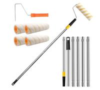 Rallonge de rouleau de peinture - 1,9 m - Longue portée - Extensible - Avec pinceau - Pour plafond, armoires de cuisine, travaux manuels, petites surfaces métalliques