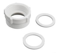 Rallonge de siphon de 3,8 cm à 3,8 cm - Raccord de tuyau d'évacuation de lavabo en polypropylène blanc pour évier de cuisine, baignoire et douche, filetage facile