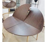 Rallonge de table ronde pliable en noyer - 200 cm / 78.7in - Dessus de table pliable temporaire pour une utilisation en extérieur - Remplacement parfait pour les tables rondes - Design peu encombrant