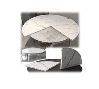 Rallonge De Table Ronde Pliable Plateau De Table Rond en Bois De Remplacement Adaptable for Une Utilisation Intérieure Et Extérieure(E,220cm/87)