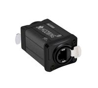 Rallonge de transmission réseau Ethernet Cat5/Cat6 RJ45 pour audio de scène, éclairage DMX, signaux réseau et configurations de système AV (panneau noir)