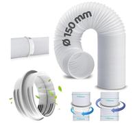 Rallonge de tuyau de climatisation 2 m avec adaptateur 130 mm intérieur/150 mm extérieur, tuyau d'évacuation de climatisation, tuyau d'extension de climatisation, tuyau d'évacuation de climatisation