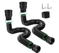 Rallonge de tuyau de descente de gouttière Flexible Drain Downspout Extender, rallonge de raccord de gouttière de 47 à 150 cm avec 2 adaptateurs, 2 vis (noir)
