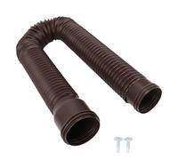 Rallonge de tuyau de descente de gouttière - Flexible et extensible - En polyéthylène - Extensible - Pour gouttières - Raccord de vidange circulaire pour la plupart des tuyaux de descente (marron)