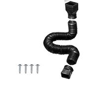 Rallonge de Tuyau de Descente de Gouttière, Rallonge de Tuyau de Descente Flexible Rétractable, Connecteur de Drainage d'eau de Pluie, Extensible de 20 à 59 Pouces, avec 4 Vis (Le Noir)