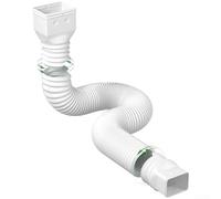 Rallonge de tuyau de descente extensible en S pour gérer le ruissellement de l'eau de pluie et minimiser l'érosion du sol autour des périmètres du bâtiment (blanc)