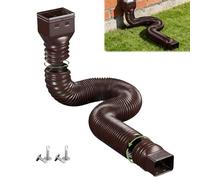 Rallonge de tuyau de gouttière flexible, ronde, pour tuyau de descente de 80/100 mm, extensible de 47 à 150 cm, 1 pièce (marron)
