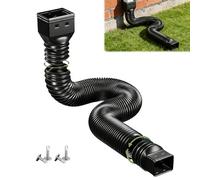 Rallonge de tuyau de gouttière flexible, ronde, pour tuyau de descente de 80/100 mm, extensible de 47 à 150 cm, 1 pièce (noir)