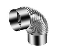 Rallonge de tuyau de poêle coudé, tube adaptateur de conduit de cheminée galvanisé en acier inoxydable, tuyau de poêle coude tuyau de cheminée résistant à la chaleur, 90 degrés, diamètre 12 cm/14 cm/1