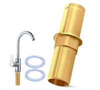 Rallonge de tuyau de robinet - 31,5 x 100 mm - En laiton - Avec écrou en cuivre - 2 joints en caoutchouc