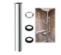 Rallonge de tuyau de vidange de lavabo, tuyau plongeur universel pour siphon, siphon en acier inoxydable 300 mm, rallonge de tuyau d'évacuation, convient pour évier de cuisine (argenté)