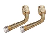 Rallonge de Valve Pneu, 2 Pièces Extensions de Valve Pneu 90 Degrés en Cuivre, Embout Gonflage Velo avec Clapet Anti Retour Trottinette, Adaptateur de Valve pour Voiture, Moto, Vélo, Scooter