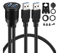 Rallonge de voiture encastrée à 2 ports double USB 3.0 AUX