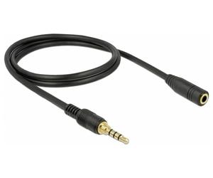 Rallonge Delock 85629 audio [1x Jack mâle 3.5 mm - 1x Jack femelle 3.5 mm] 1 m noir