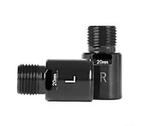Rallonge d'essieu de pédale de vélo 16 mm 20 mm pour vélo de route avec construction en acier inoxydable et marquages L R pour réduire la fatigue du genou et améliorer le confort de conduite (20 mm