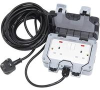 Rallonge d'extérieur 20 m 2 voies étanche IP66 longue rallonge de jardin résistante aux intempéries Double interrupteur Utilisation en extérieur