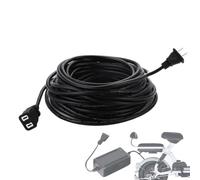 Rallonge d'extérieur étanche, rallonge extérieure noire, noire pour 2 pôles, câble d'extension flexible pour appareils électroménagers, long extérieur, pelouse, jardin