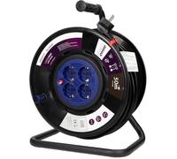 Orno OR-AE-13155(GS) Enrouleur Electrique Système de prise de courant anti-torsion extérieur de 50 m à 4 compartiments de 3200 W (50m) - Produit Pour Le Marché Allemand