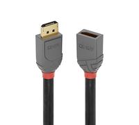 Lindy Rallonge DisplayPort Anthra Line – DP (M) vers DP (F) DisplayPort 1.4 50 cm rond 8K60Hz noir