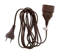 Zenitech - Prolongateur Électrique HO3VVH2F 2x0.75 mm² - Prise 6A sans Terre - Sécurité Enfant - Normes CE et NF - Marron - 5m