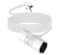 Rallonge Double Prise, 2M multiprise 2 Voies avec câble Flexible, rallonge d'alimentation avec Double Prise Max 3500W, convertisseur Allemand Prise EU pour Maison, Bureau, Blanc