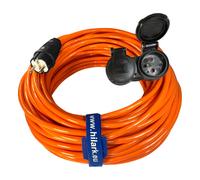 Rallonge double prise orange H07BQ-F 3G2,5 PUR 1-50m